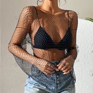 Mesh sparkle shirt